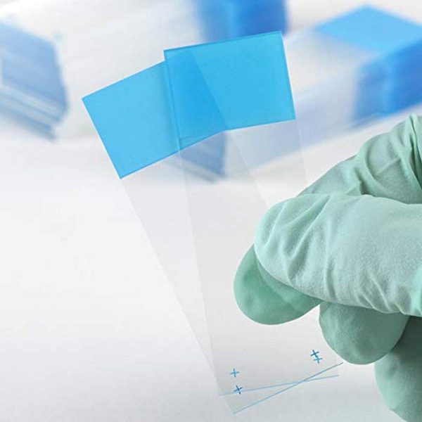 Microscope Slides, Diamond White Glass, 25 x 75mm, Charged, 45° Beveled Edges, Safety Corners, White Frosted Pack of 72