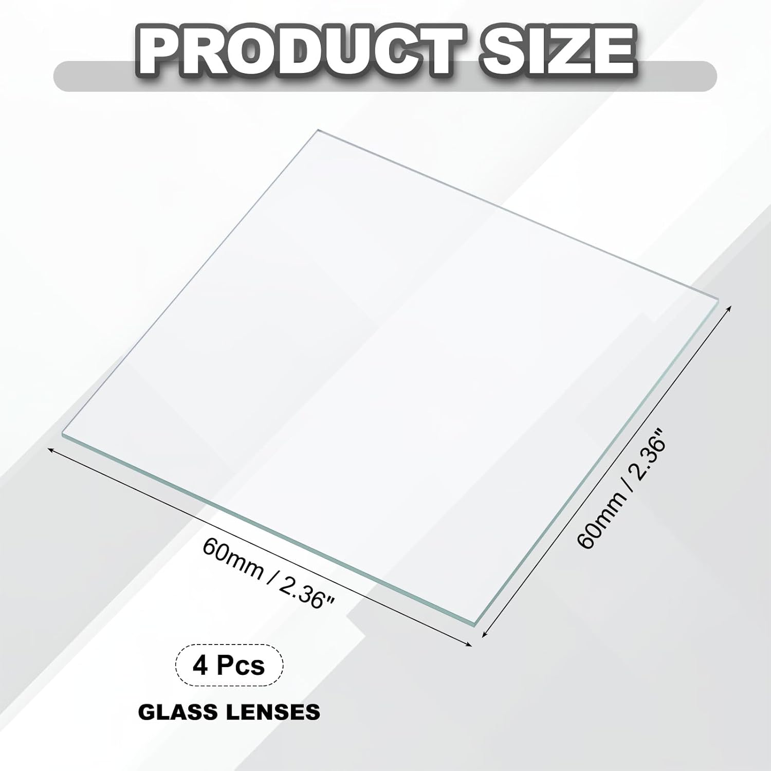60x60mm Glass Streak Plate, 4pcs Lab Glass Slides Microscope Glass Slides Optical Optically Clear Glass Slides Smooth Edges High Transparency Transparent Uniform Thickness - Image 2