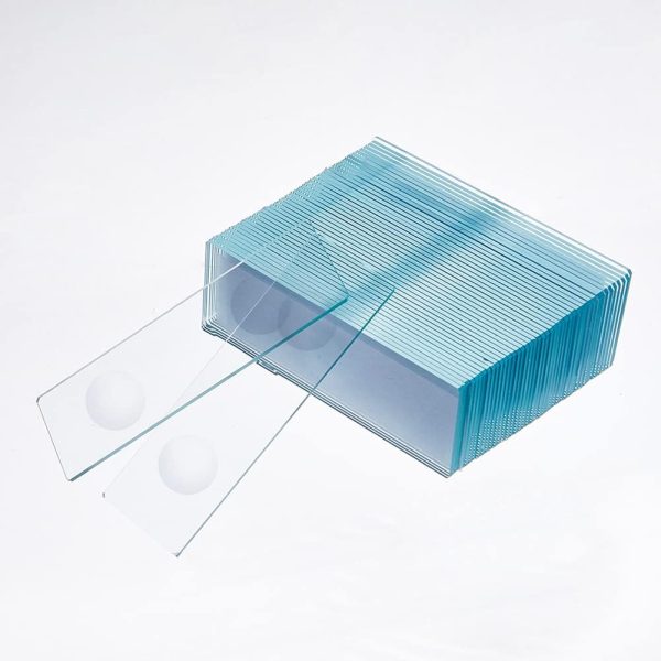 20Pcs Microscope Slides with Double Depression 76.5x25mm Glass Double Concave Slide Pre-Cleaned Rectangle Cover Slips for Lab Supplies
