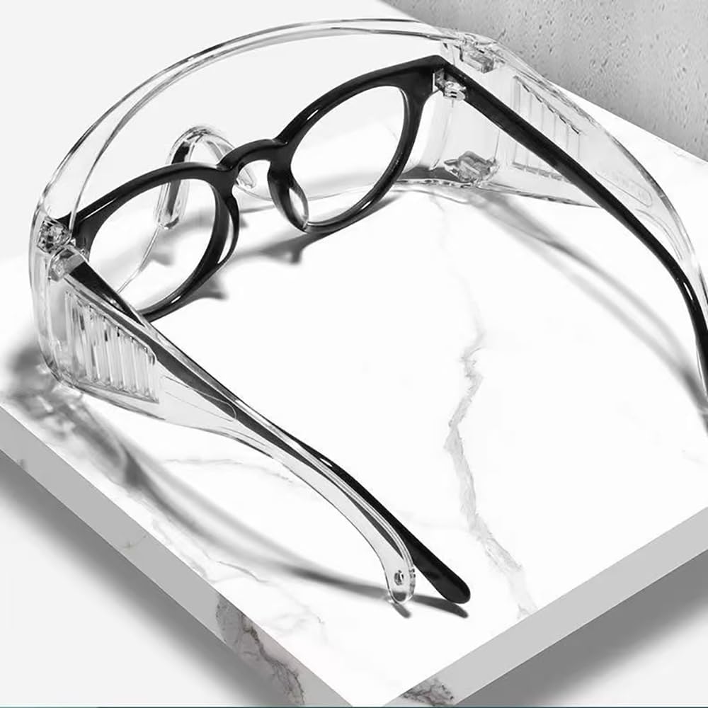 Clear Safety Glasses, Splash Proof Goggles with Anti Fog, Lab Protective Goggles, Lightweight Protective Eyewear Over Glasses Impact Scratch Resistant - Image 2