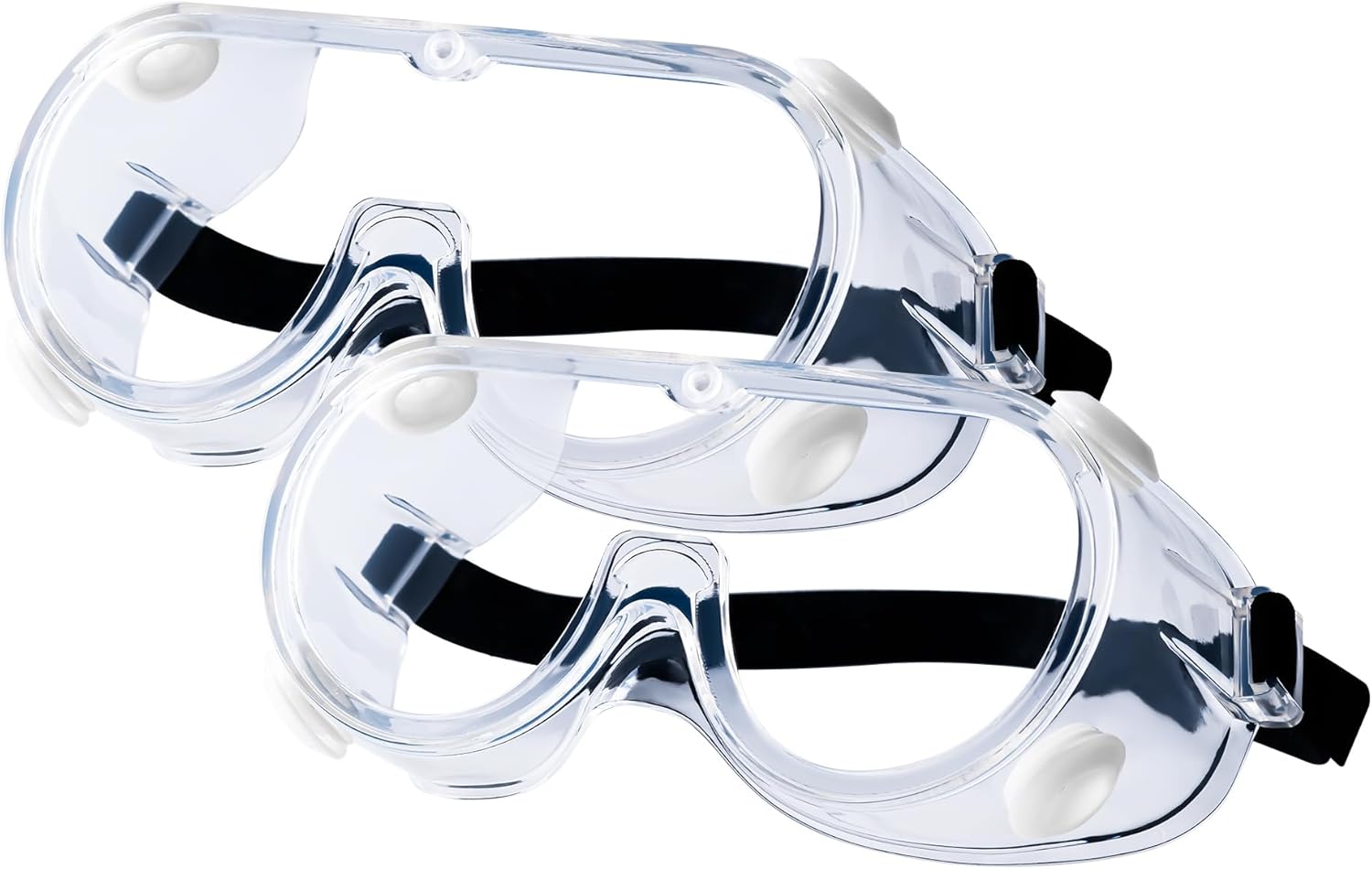 2-Pack Safety Goggles, Anti-Fog Lab Goggles, Over Glasses Safety Glasses for Chemistry Lab, Mowing, Woodworking, Painting, Construction, Industrial Use